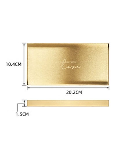 Buy Rectangle Tray Gold 20.2x10.4x1.5cm in Saudi Arabia