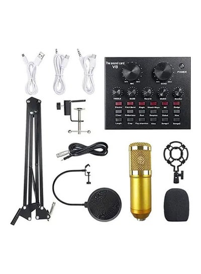 Buy Multifunctional Live Sound Card And Suspension Microphone Set PSM-Mic03 Muticolour in Saudi Arabia