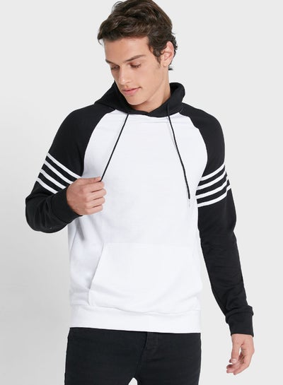 اشتري Colour Blocked Detail Hoodie Black/White في الامارات