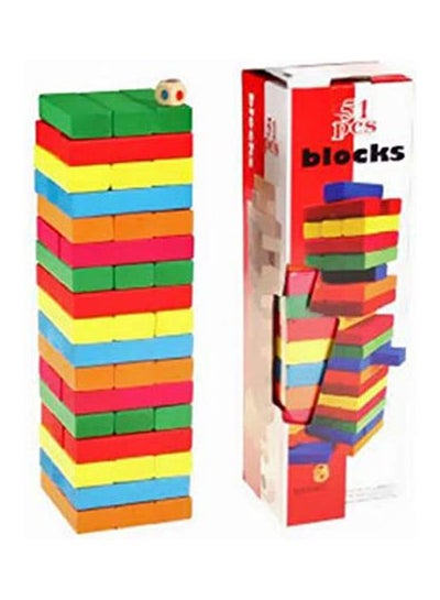 Buy Jenga 54 Pieces Blocks Colo Big Size ‎29.5 x 8.7 x 8.6cm in Egypt