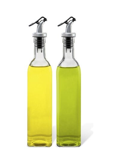 Buy 2-Piece Oil And Vinegar Glass Bottle Set Multicolour 2x500ml in Egypt