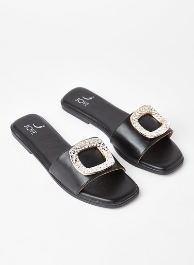 اشتري Stylish Party Wear Flat Sandals أسود في السعودية