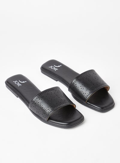 Buy Stylish Party Wear Flat Sandals Black in Saudi Arabia