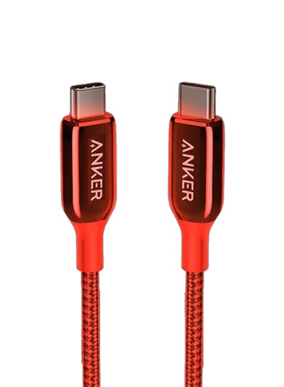 اشتري كابل باور لاين بلس III من USB C إلى USB C طراز A8862H91 أحمر في السعودية