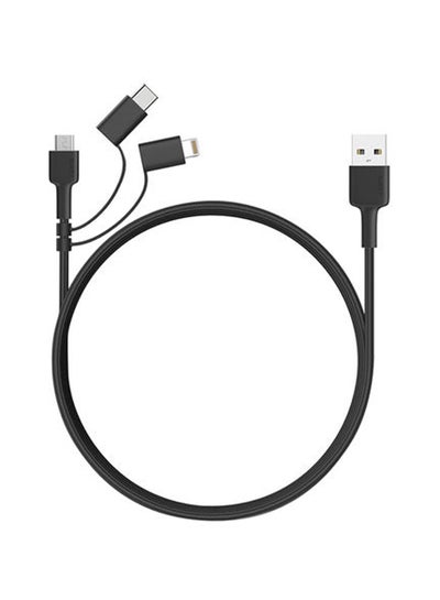 Buy 3 In 1 MFi Sync And Charge Braided Cable,CB-BAL5 Black in Saudi Arabia