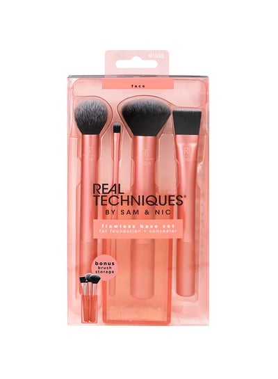 Buy 4-Piece Cruelty Free Flawless Base Brush Set Rose Gold/Black in UAE