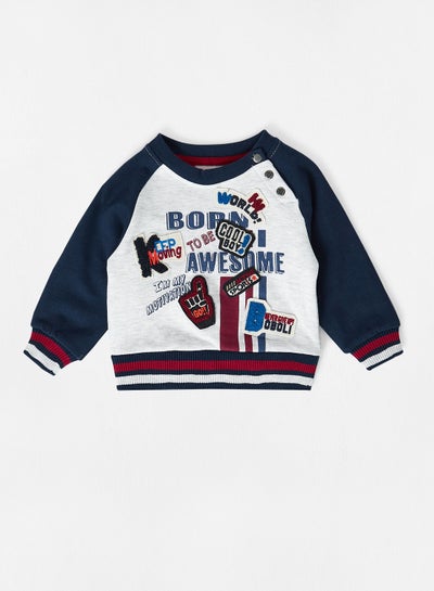 Buy Baby Boys Raglan Sleeve Sweatshirt Multicolour in Saudi Arabia