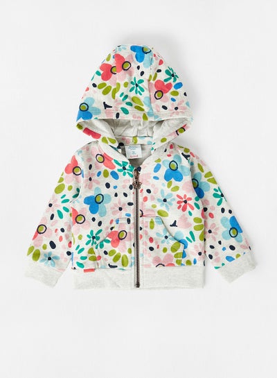 Buy Baby Girls Floral Zip Through Jacket Multicolour in UAE