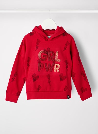 Buy Kids/Teen Slogan Hoodie Red in UAE