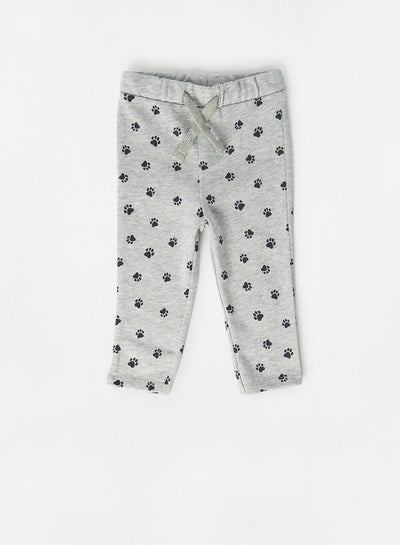 Buy Baby/Kids Paw Print Sweatpants Grey in UAE