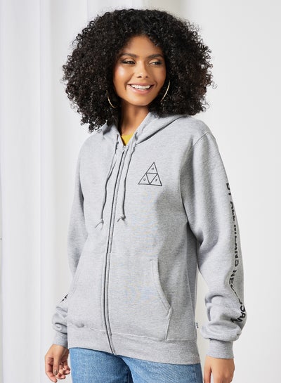 اشتري All Means Triple Triangle Full-Zip Hoodie Grey في السعودية