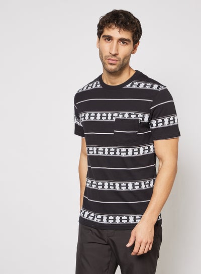 Buy Palisades Stripe Knit T-Shirt Black in UAE