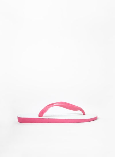 Buy Contrast Strap Flip Flops White/Pink in Egypt