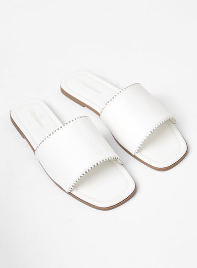 Buy Comfortable Footbed Trendy Flat Sandals Linzy White in Saudi Arabia