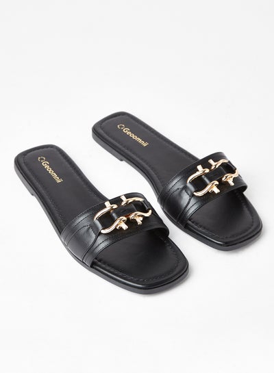 Buy Comfortable Footbed Trendy Flat Sandals Elliot Black in Saudi Arabia