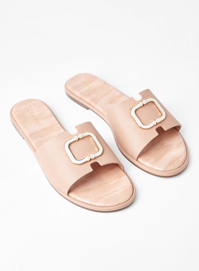 Buy Comfortable Footbed Trendy Flat Sandals Lisly Pink in Saudi Arabia