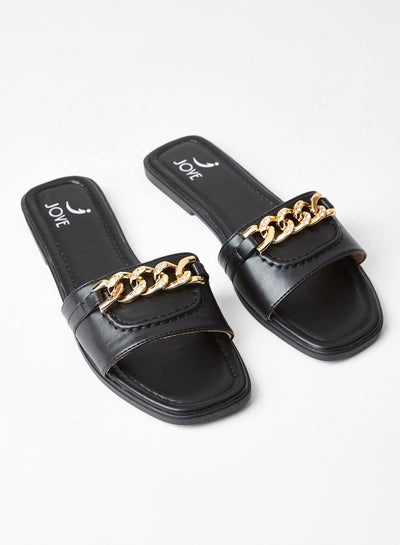 Buy Stylish Party Wear Flat Sandals Black in Saudi Arabia