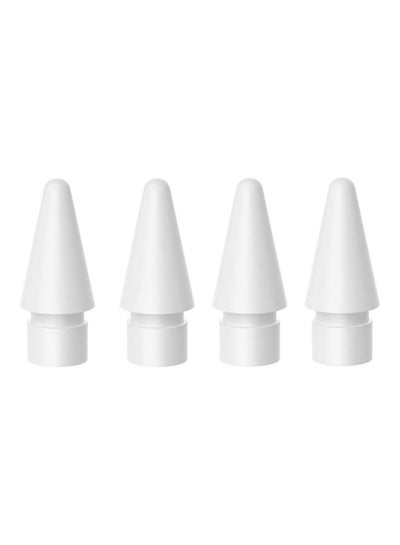 Buy 4-Piece Replacement Tips Set For Apple Pencil 1st And 2nd Generation White in Saudi Arabia