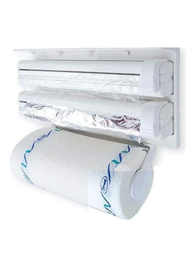 Buy Triple Tissues Aluminum Foil And Plastic Wrap Holder White in Egypt