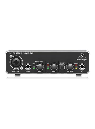 Buy U-Phoria Audio Interface With Midas Microphone Preamplifiers UMC22 Black in UAE