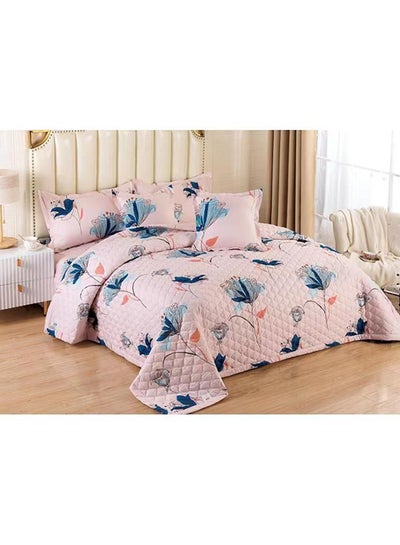 Buy 6-Piece Floral Compressed Comforter Set Microfiber Multicolour 220 x 240cm in Saudi Arabia