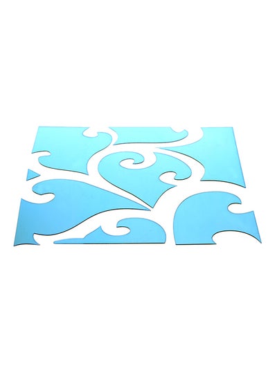 Buy 3D Acrylic Mirror Sticker Blue 120x30centimeter in Saudi Arabia