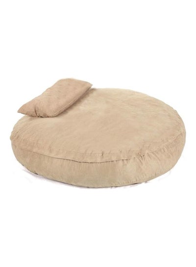 Buy Bed Bean Bag With Pillow Beige 135x135x30cm in UAE