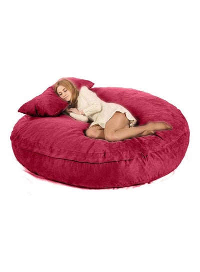 Buy Bed Bean Bag With Pillow Red 135x135x30cm in UAE