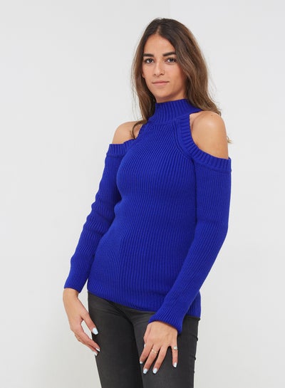 سعر Cold Shoulder Sweater Blue فى مصر | نون مصر | كان بكام