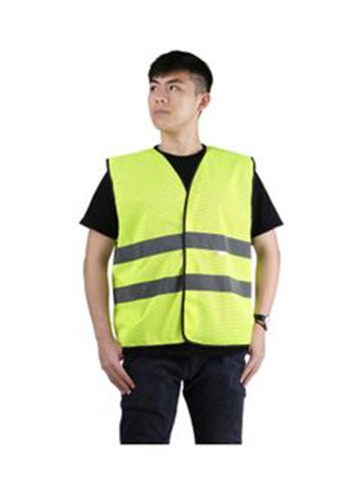 Buy Reflective Safety Vest Fluorescent Yellow/Grey in UAE