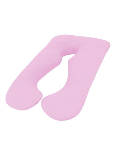 Buy U-Shaped Comfortable Maternity Bed Pillow Cotton Pink 70x25x120cm in UAE