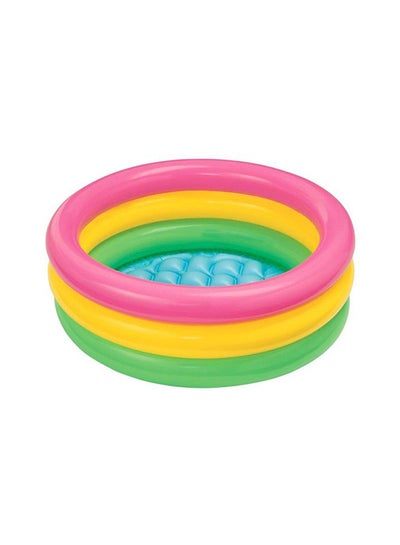 Buy 3 Ring Rainbow Portable Inflatable Lightweight Compact Circular Swimming Pool 61x22cm in Saudi Arabia