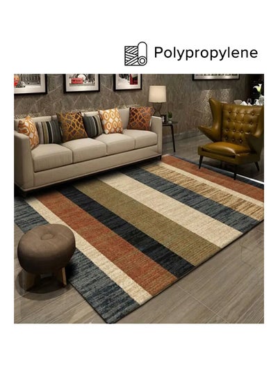 Buy Warm Luxurious Modern Printed Rectangular Anti-Slip Carpet Polypropylene Multicolour 140x200cm in Saudi Arabia