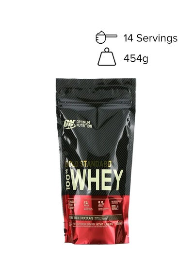 Buy Gold Standard 100 Percent Whey Protein Powder Drink Mix - Double Rich Chocolate - 454 Gram in Saudi Arabia