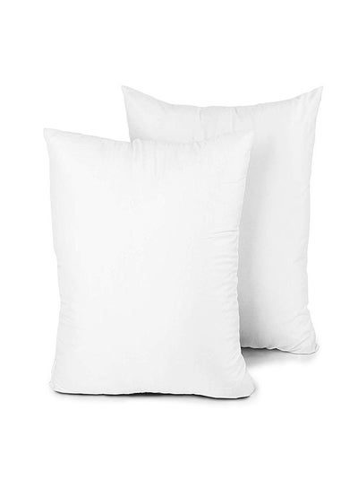 Buy Pack of two squared cushion, fiber filling, 350 gm, medium, Cotton White 40x40centimeter in Egypt