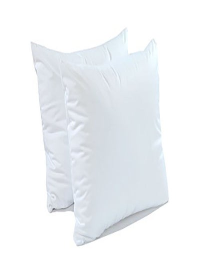 Buy Economic fiber pillows, loose fiber filling, pack of two, 550 gm, soft, Cotton White 45*65  cmcm in Egypt