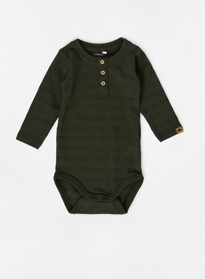 اشتري Baby Boys Tonal Stripes Bodysuit Green في الامارات