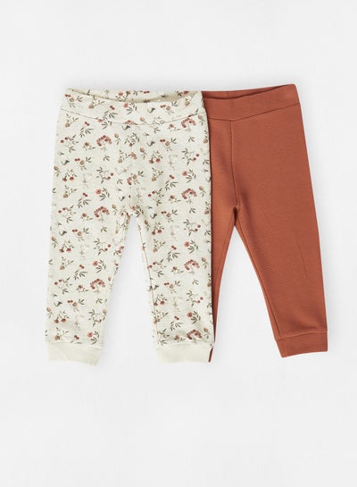 Buy Infant/Baby Sweatpants (Pack of 2) Beige/Brown in UAE