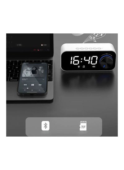 Buy Wireless Speaker with Double Alarm Clock Function Black/White in UAE