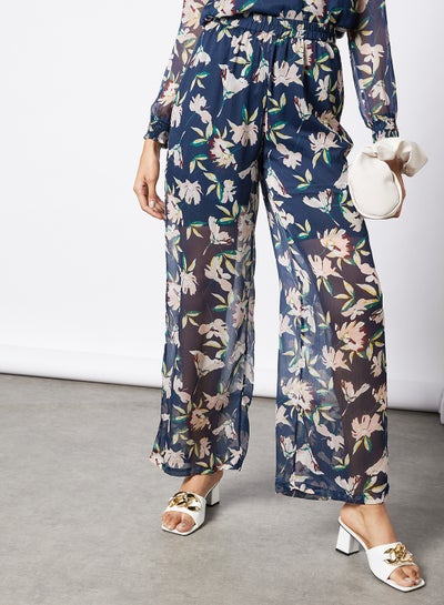 اشتري Floral Print Trousers Navy في السعودية