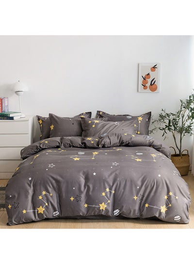 اشتري طقم غطاء لحاف مقاس مزدوج مكوّن من 6 قطع مايكروفايبر متعدد الألوان Duvet Cover - 200x230, Flat Sheet - 220x280, Pillow Cover - 48x74سم في الامارات