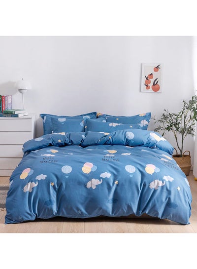 اشتري طقم غطاء لحاف مقاس كينج مكوّن من 6 قطع مايكروفايبر متعدد الألوان Duvet Cover - 220x240, Fitted Sheet - 200x200+25, Pillow Cover - 48x74سم في الامارات