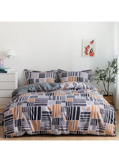 اشتري طقم غطاء لحاف مقاس مِفرد مكوّن من 4 قطع مايكروفايبر متعدد الألوان Duvet Cover - 160x210, Fitted Sheet - 120x200+25, Pillow Cover - 48x74سم في الامارات