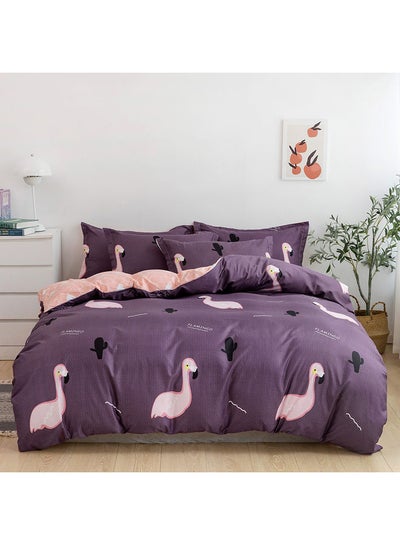 اشتري طقم غطاء لحاف مقاس كينج مكوّن من 6 قطع مايكروفايبر متعدد الألوان Duvet Cover - 220x240, Fitted Sheet - 200x200+25, Pillow Cover - 48x74سم في الامارات