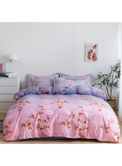 اشتري طقم غطاء لحاف مقاس كينج مكوّن من 6 قطع مايكروفايبر متعدد الألوان Duvet Cover - 220x240, Fitted Sheet - 200x200+25, Pillow Cover - 48x74سم في الامارات