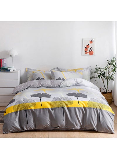 Buy 6-Piece Double Size Duvet Cover Set Microfiber Multicolour Duvet Cover - 200x230, Flat Sheet - 220x280, Pillow Cover - 48x74cm in UAE