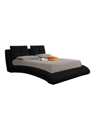 Buy Adler Curved Designer King Size Bed Without Mattress Black 180x200cm in UAE