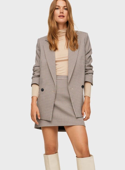 Buy High Waist Mini Skirt Grey in Saudi Arabia