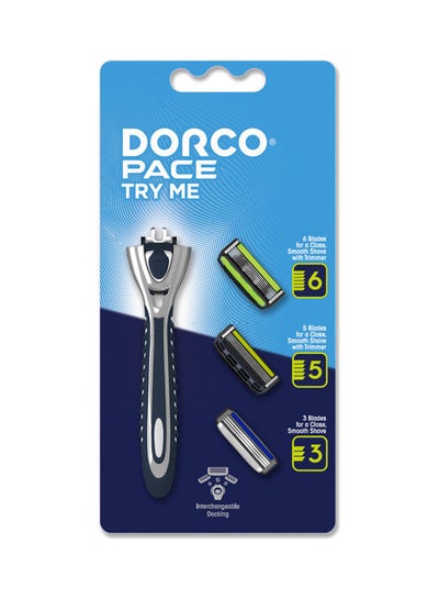 Buy Set of Pace Try Me System Razor + 3 Catridges Multicolour in UAE