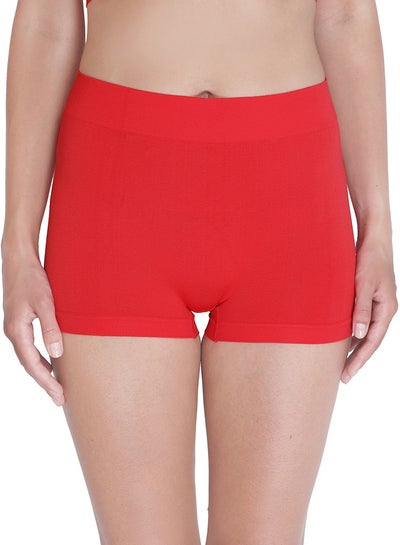 Buy Women's Seamless No Show, No Pinch, No Panty Lines Boyshort Panty Red in UAE